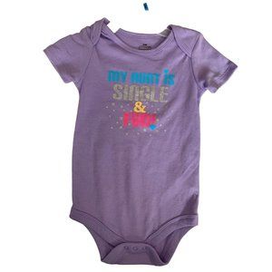 1 Piece Bodysuit Purple Baby Infant Size 24 months My Aunt is Single & Fun Snap